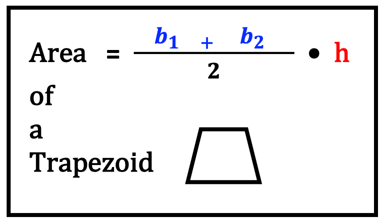 Formula for finding the area of a trapezoid which is written as a fraction