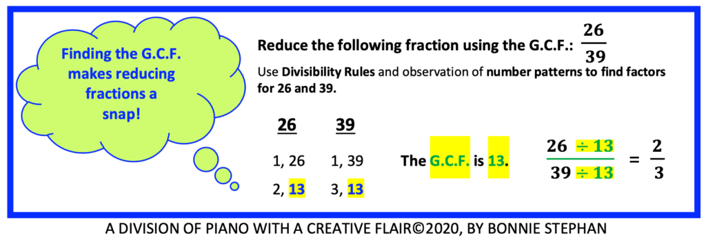 steps for reducing fractions using the greatest common factor