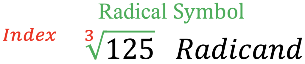 exponents and roots:  symbols for roots