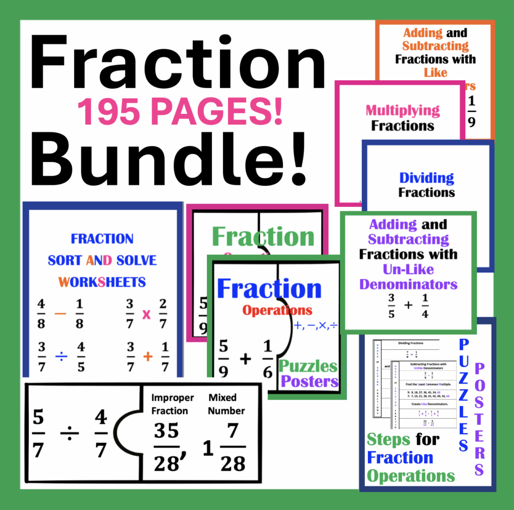 Student Math Needs:fraction operations resources