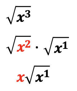 radicals with variables: x with exponent of 3