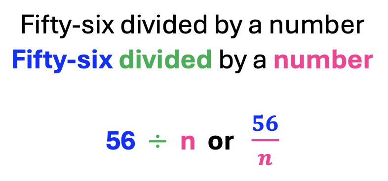 Fifty-six divided by a number